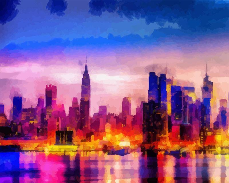 Nueva York (40x30) - Pintura Diamante Redondo