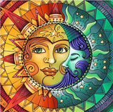 Pinturas con Diamantes Sol y Luna (40x40) - Pintura Diamante Cuadrado XL - bordado diamante, diamante  cuadrado, diamond painting, FLORES, LUNA, Moderno, mosaico diamante, mostacilla cuadrada, pintura diamante, SOL, xl 