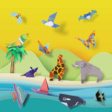 Manualidades Kit de Origami Infantil - Mundo Animal - 30 Piezas - animales, arte, creatividad, infantil, LT029, Manualidades, Niños, origami 