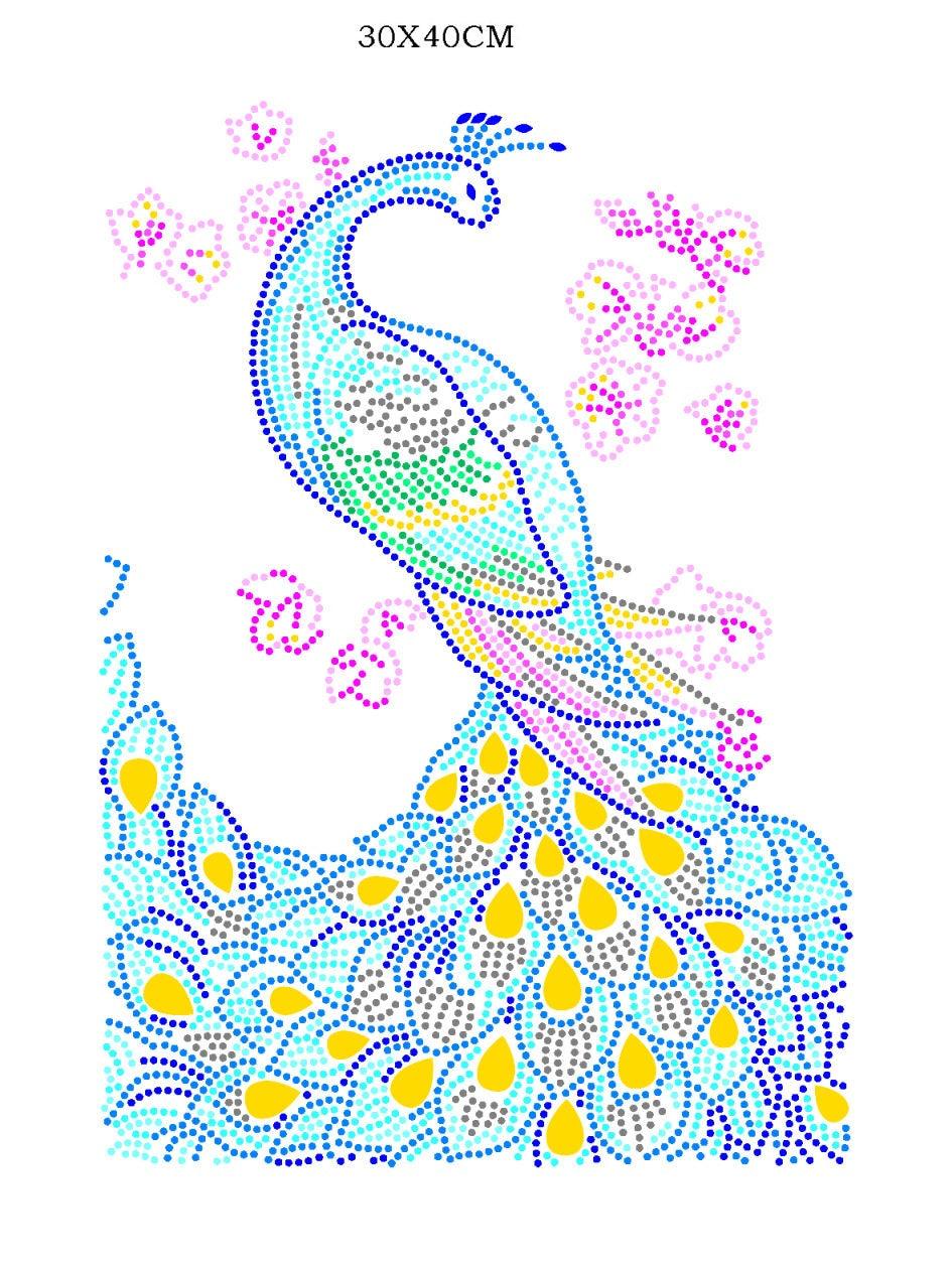Pinturas con Diamantes Pavo Real (40x30) - Pintura Diamante Llenado Parcial - aves, bordado diamante, diamante  cuadrado, diamond painting, llenado parcial, mosaico diamante, pajaro, pintura diamante 