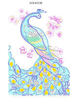 Pinturas con Diamantes Pavo Real (40x30) - Pintura Diamante Llenado Parcial - aves, bordado diamante, diamante  cuadrado, diamond painting, llenado parcial, mosaico diamante, pajaro, pintura diamante 