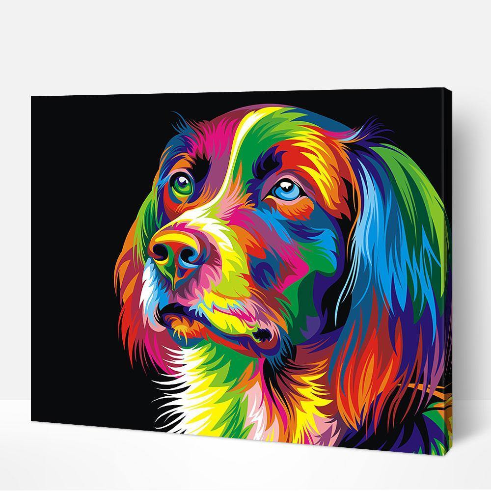 Pinturas con Números Perro Color - Pintura Por Número - 50x40 - Animales, Niños, paint by numbers, Perros, Pintura con Número 