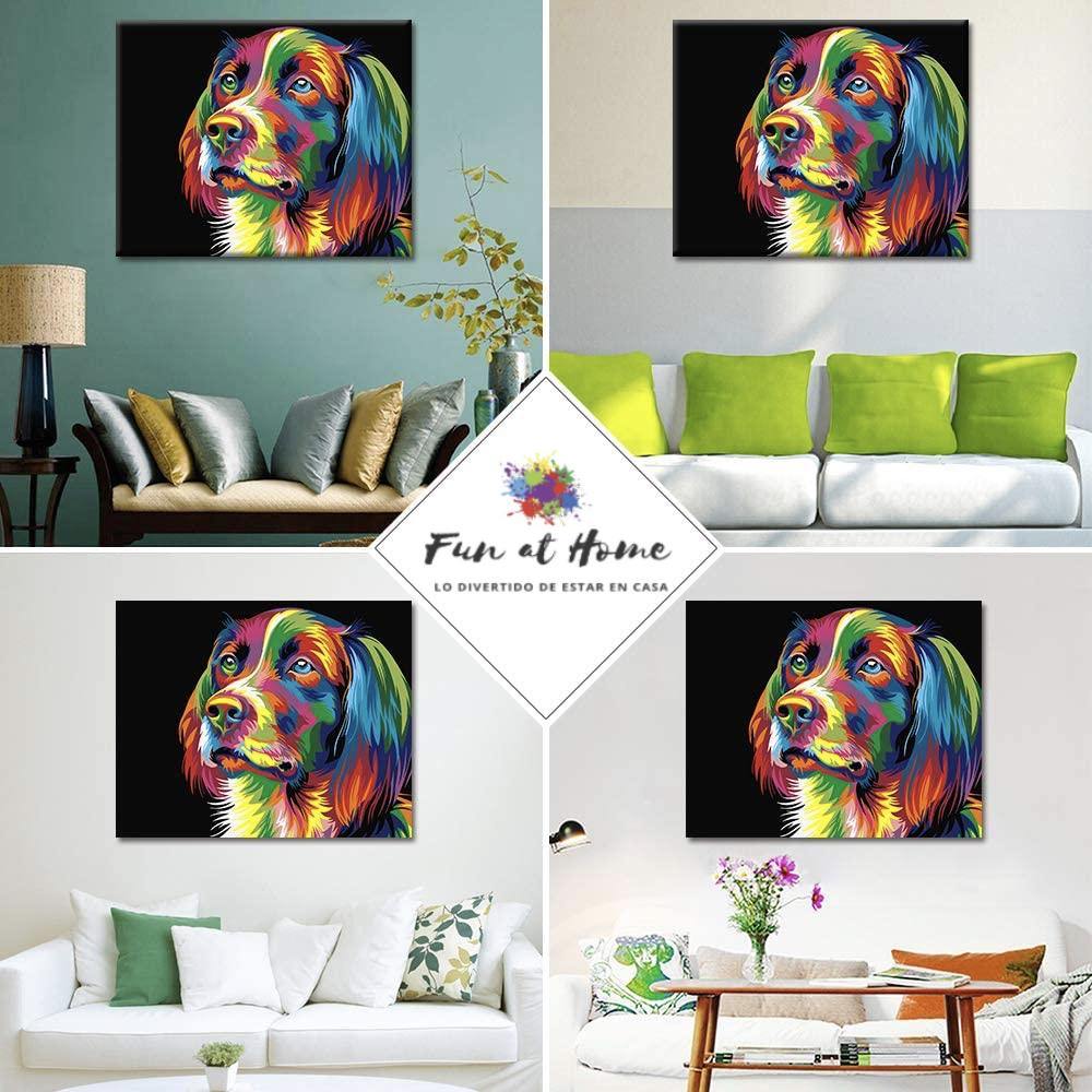 Pinturas con Números Perro Color - Pintura Por Número - 50x40 - Animales, Niños, paint by numbers, Perros, Pintura con Número 