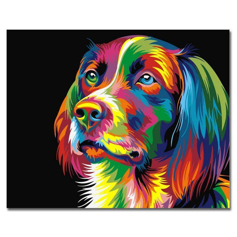 Pinturas con Números Perro Color - Pintura Por Número - 50x40 - Animales, Niños, paint by numbers, Perros, Pintura con Número 