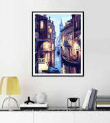 Pinturas con Números Luces en Venecia - Pintura Por Número (40x50) - Ciudades, Pintura con Número, venecia 