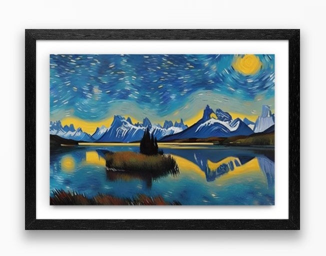 Torres del Paine en estilo Van Gogh - Pintura por Numero (50x40)