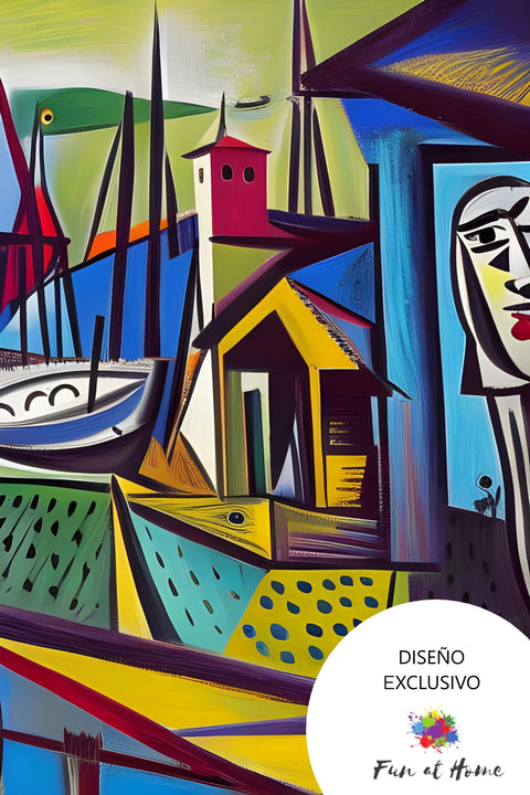 Valparaíso en estilo Pablo Picasso - Pintura por Numero (50x40)