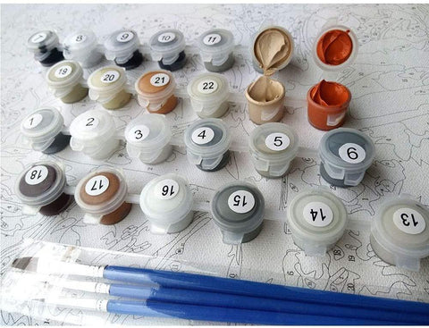 Pinturas con Números La Niñez - Pintura por Numero (50x40) - arte, cuadros, mujeres, Niños, Paint By Numbers, Pintura con Número, pintura por números 