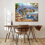 Pinturas con Números Vista de una isla - Pintura Por Número (50x40) - isla, mar, naturaleza, paisajes, Pintura, Pintura con Número 