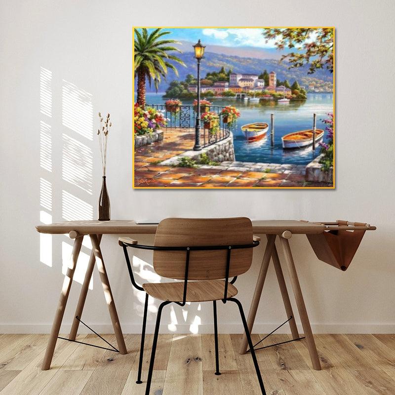 Pinturas con Números Vista de una isla - Pintura Por Número (50x40) - isla, mar, naturaleza, paisajes, Pintura, Pintura con Número 