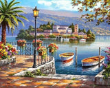 Pinturas con Números Vista de una isla - Pintura Por Número (50x40) - isla, mar, naturaleza, paisajes, Pintura, Pintura con Número 