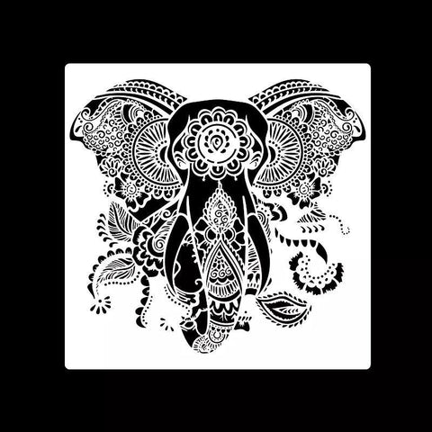 Manualidades Plantilla Elefante - animal, elefante, manualidad, pintura, plantillas, Puntillismo, stencils 