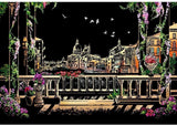 Manualidades Pintura Scratch Balcón Venecia - balcon, ciudades, rascar, raspar, scratch, scratch art, venecia 