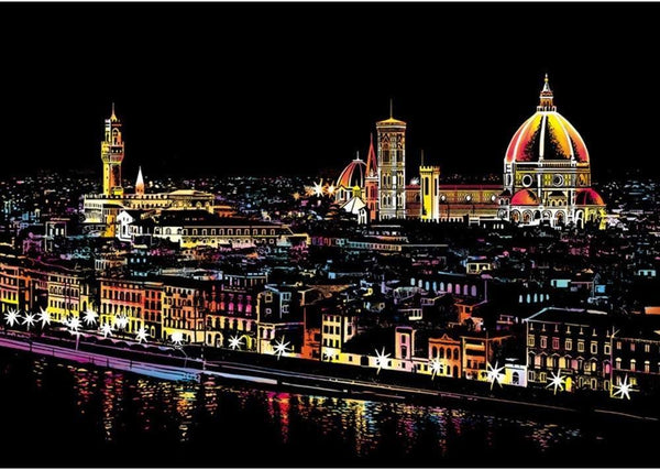 Manualidades Pintura Scratch Florencia - ciudades, europa, florencia, italia, rascar, raspar, scratch, scratch art 