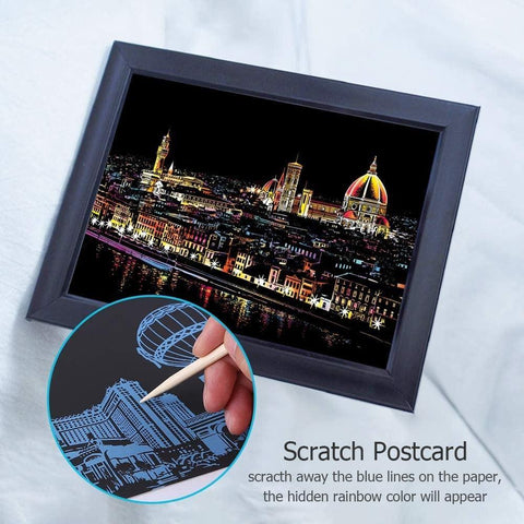 Manualidades Pintura Scratch Florencia - ciudades, europa, florencia, italia, rascar, raspar, scratch, scratch art 
