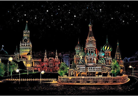 Manualidades Pintura Scratch Moscú - arte raspar, ciudades, moscu, rascar, raspar, scratch, scratch art 