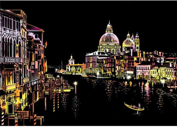 Manualidades Pintura Scratch Venecia - ciudades, rascar, raspar, scratch, scratch art, venecia 