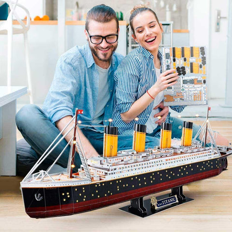 Puzzle 3d Puzzles 3d CubicFun - Titanic LED 🚢 - CubicFun, DIY, modelo a escala, puzzle, puzzle 3d, Puzzle 3D Led, puzzle madera, puzzle3d, Puzzles 3D, Puzzles 3D Chile, RMS Titanic, Titanic LED 