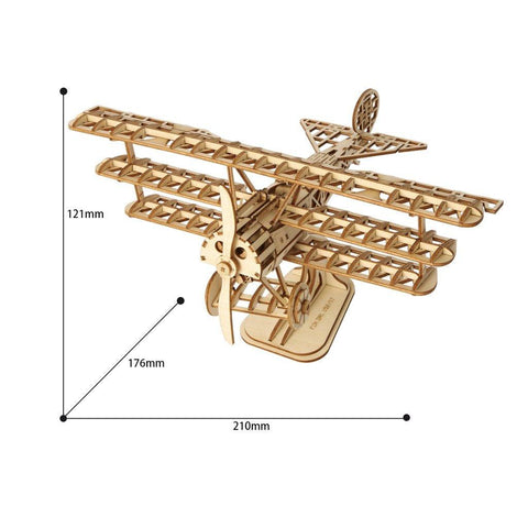 Puzzle 3d Puzzle 3d Madera Robotime ✈ Avión Biplano ✈ - airship, avión dirigible, DIY, modelo a escala, puzzle, puzzle 3d, puzzle madera, puzzle3d, Puzzles 3D Chile, robotime, Rolife, TG301 