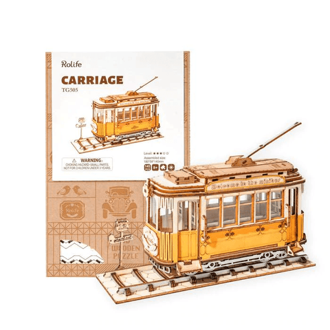 Puzzle 3d Puzzle 3d Madera Robotime 🚋 Tranvía (Tramcar) 🚋 - DIY, Instrumentos Musicales, modelo a escala, puzzle, puzzle 3d, puzzle madera, puzzle3d, Puzzles 3D Chile, robotime, Rolife, TG505, tramcar, tranvía 