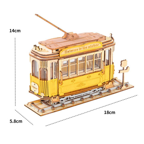 Puzzle 3d Puzzle 3d Madera Robotime 🚋 Tranvía (Tramcar) 🚋 - DIY, Instrumentos Musicales, modelo a escala, puzzle, puzzle 3d, puzzle madera, puzzle3d, Puzzles 3D Chile, robotime, Rolife, TG505, tramcar, tranvía 