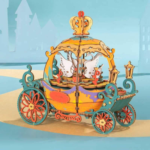 Puzzle 3d Cajita Musical 🎶 DIY 🎃 Carruaje Calabaza 🎃 Puzzles 3d Robotime - AM41, caja musical, cajita musical, Carruaje Calabaza, DIY, modelo a escala, music box, Niños, Pumpkin Carriage, puzzle, puzzle 3d, puzzle madera, puzzle3d, Puzzles 3D Chile, robotime, Rolife 
