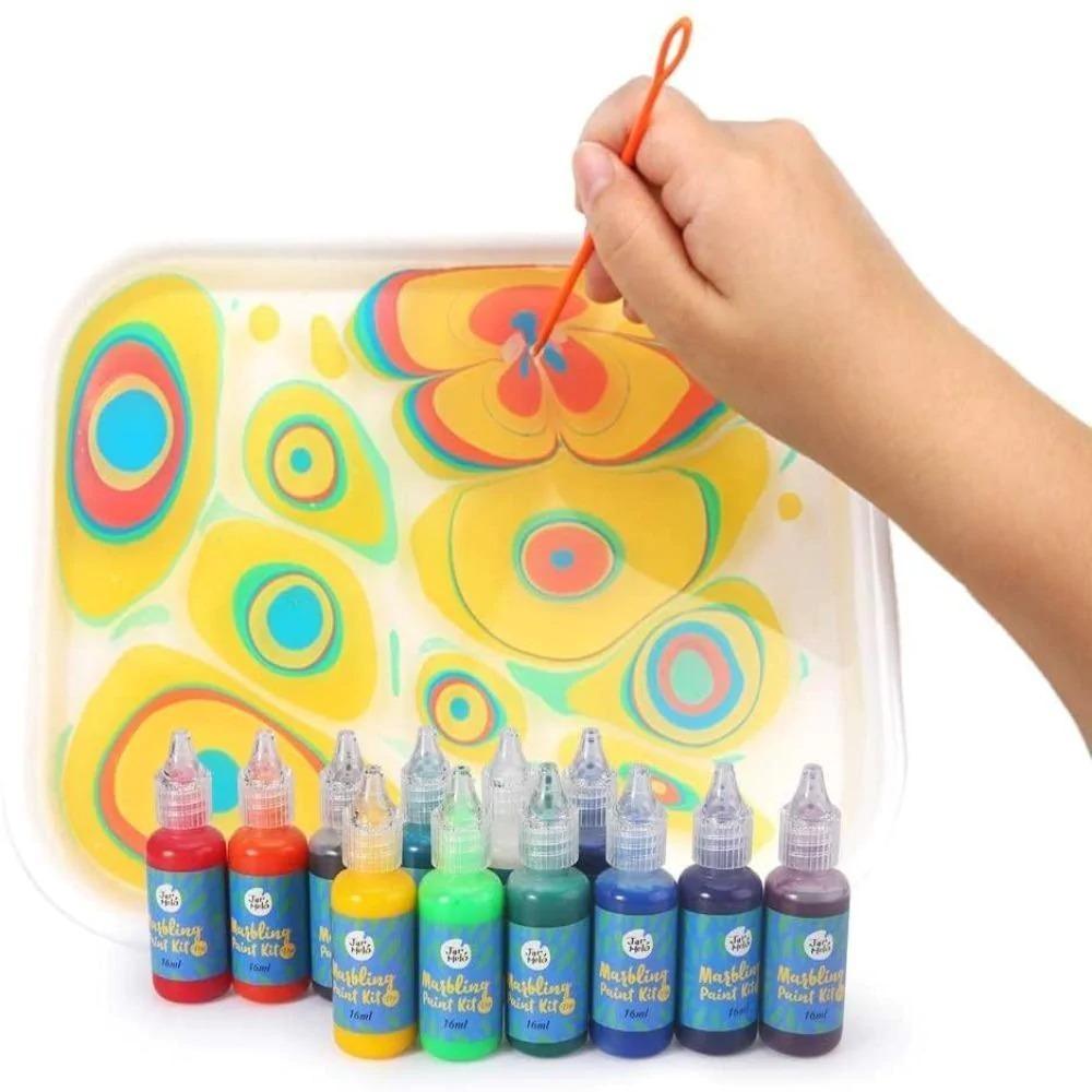 Manualidades Set Pintura Marmoleada - 12 Colores - arte marmoleado, JA92606, Manualidades, marbling painting, Niños, no toxico, pintura, pintura en agua, pintura marmolada, pintura marmoleada, set pintura 