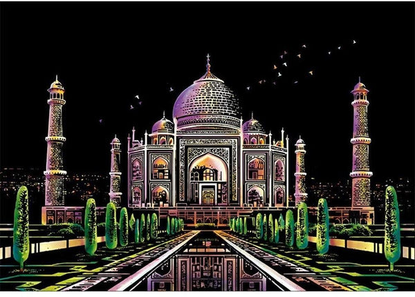 Manualidades Pintura Scratch Taj Majal - ciudades, europa, florencia, italia, rascar, raspar, scratch, scratch art 