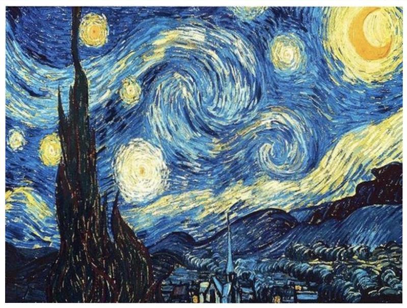 Pinturas con Diamantes Van Gogh La Noche Estrellada (40x30) - Pintura Diamante Cuadrado - bordado diamante, cuadros famosos, diamante  cuadrado, diamond painting, mosaico diamante, mostacilla cuadrada, Noche Estrellada, pintura diamante, starry night, van gogh, vincent van gogh, xl 