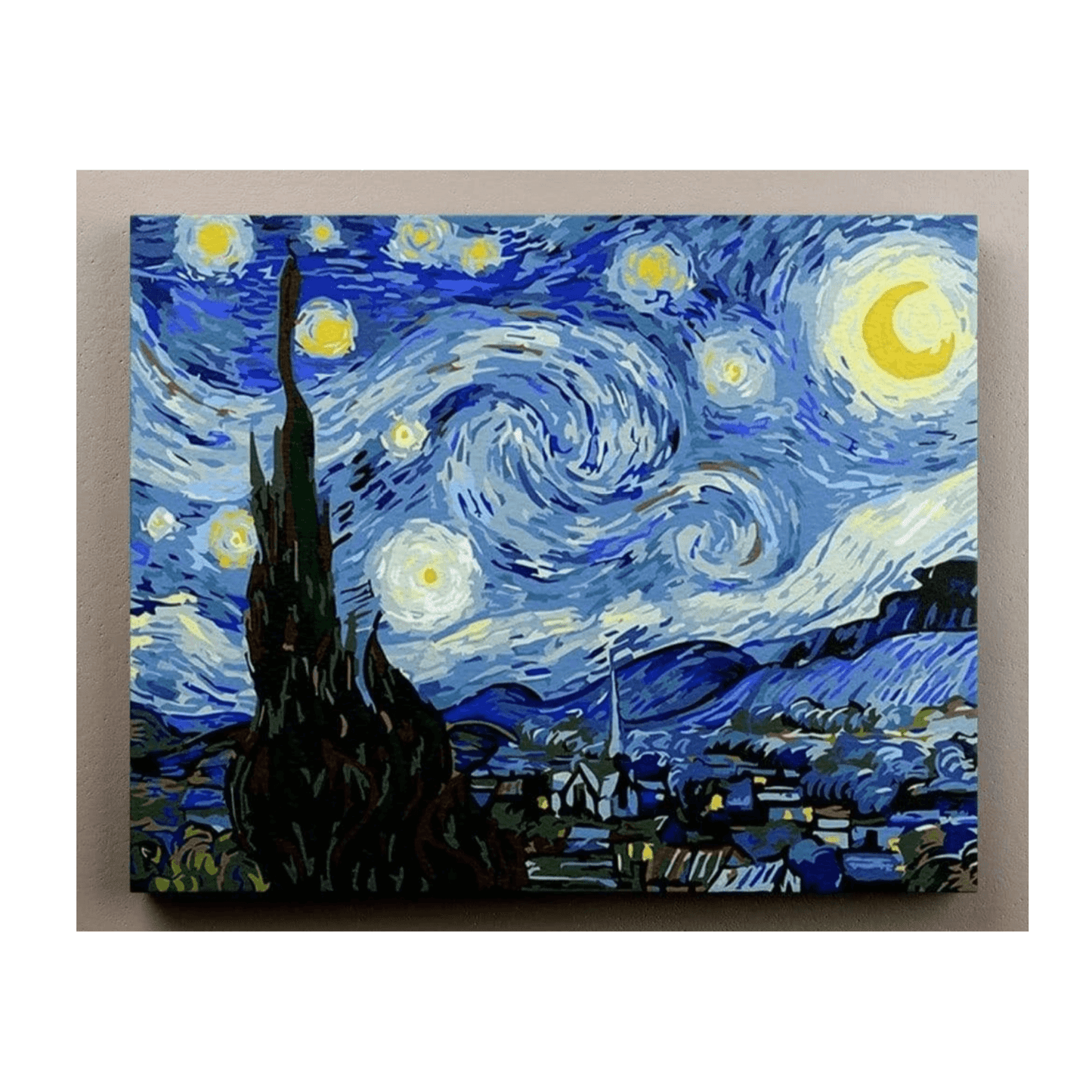 Pinturas con Números Van Gogh & La Noche Estrellada - Pintura por Numero (50x40) - cuadros famosos, impresionismo, Noche Estrellada, Paint By Numbers, Pintura con Número, pintura por números, starry night, van gogh 