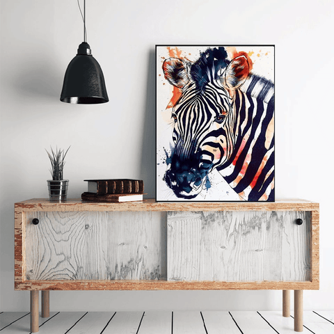 Pinturas con Diamantes Zebra (30x40) - Pintura Diamante Redondo - Animales, mostacilla redonda, pintura diamante, zebra 