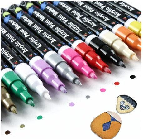 Manualidades Set de 18 Lápices Acrílicos de Colores - Punta Extra Fina - acrilico, arte, lapices, lapices acrílicos, Manualidades, marcadores, marcadores acrílicos, Niños, pintura 