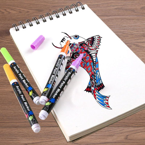 Manualidades Set de 18 Lápices Acrílicos de Colores - Punta Extra Fina - acrilico, arte, lapices, lapices acrílicos, Manualidades, marcadores, marcadores acrílicos, Niños, pintura 