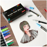 Manualidades Set de 18 Lápices Acrílicos de Colores - Punta Extra Fina - acrilico, arte, lapices, lapices acrílicos, Manualidades, marcadores, marcadores acrílicos, Niños, pintura 