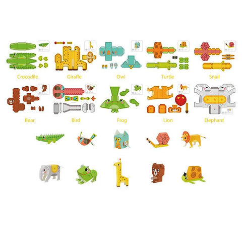 Manualidades Kit de Origami 3D (Prearmados) - Incluye 10 Animales - animales, arte, creatividad, infantil, Manualidades, Niños, origami 