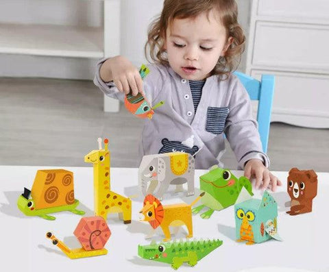 Manualidades Kit de Origami 3D (Prearmados) - Incluye 10 Animales - animales, arte, creatividad, infantil, Manualidades, Niños, origami 
