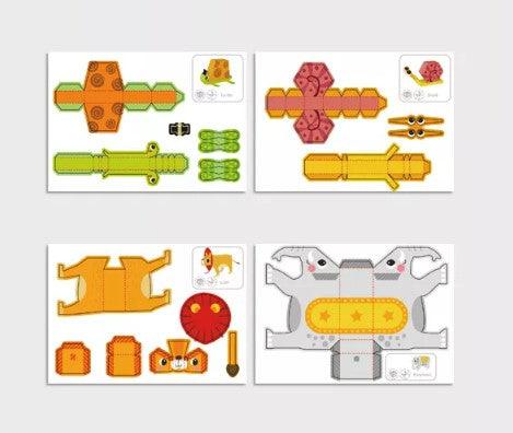 Manualidades Kit de Origami 3D (Prearmados) - Incluye 10 Animales - animales, arte, creatividad, infantil, Manualidades, Niños, origami 