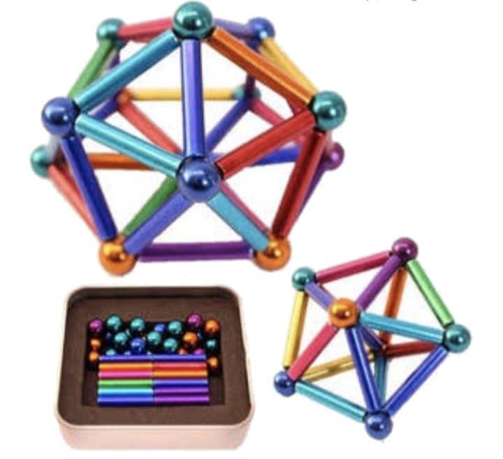 Juegos Magnéticos Set Barritas Magnéticas y Bolas de Acero - barras magnéticas, barras magnéticas plateadas, barritas imantadas, barritas magnéticas, Bloques de Construcción, bolas de acero, bolitas de acero, imanes, imanes de neodimio, juegos magnéticos, Niños, palitos magnéticos, palos magnéticos, varillas magnéticas, varitas magnéticas 