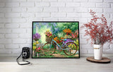Pinturas con Números Bicicleta Floral - Pintura por Numero (50x40) - bicicleta, floral, jardin, Moderno, Paint By Numbers, Pintura con Número, pintura por números, primavera 