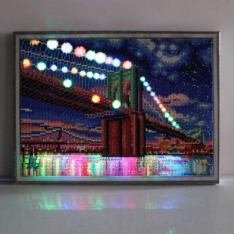 Pinturas con Diamantes Led Diamond Painting - Puente de Londres (40x30) - arte diamante, bordado diamante, ciudades, decoracion, diamond painting, led, led diamond painting, pintura diamante, puente 