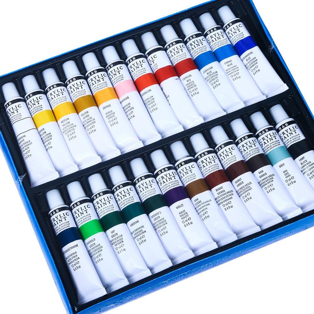 Manualidades Set de Pintura Acrílica 49 piezas (Incluye 24 colores) - Kit de Arte - acrilico, arte, bastidor, Kit de Arte, lienzo, manualidades, Pintura Acrílica, Set de Pintura 