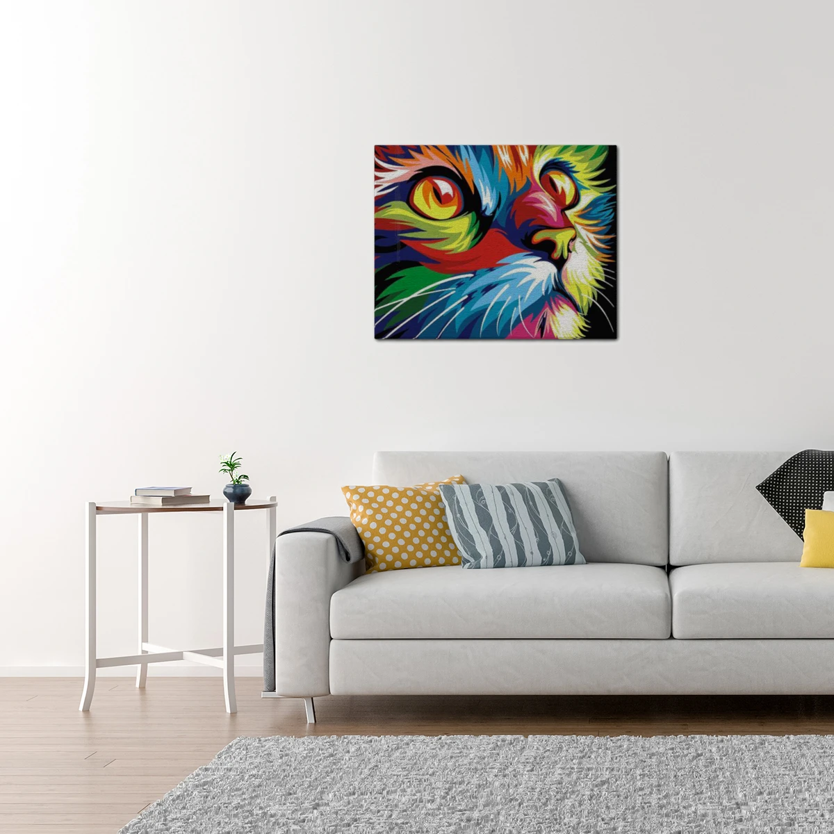 Pinturas con Números Gato Color - Pintura Por Número (40 x 50) - Animales, Gato, Gato a Color, Moderno, Niños, number painting, Paint By Numbers, Pintura con Número 