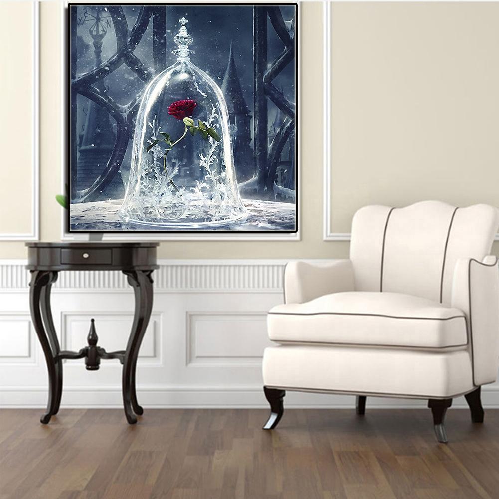 Pinturas con Diamantes La Rosa (30x30) - Pintura Diamante Cuadrado - BELLA Y BESTIA, bordado diamante, diamante  cuadrado, diamond painting, disney, LA ROSA, mosaico diamante, mostacilla cuadrada, pintura diamante, pintura diamantes 