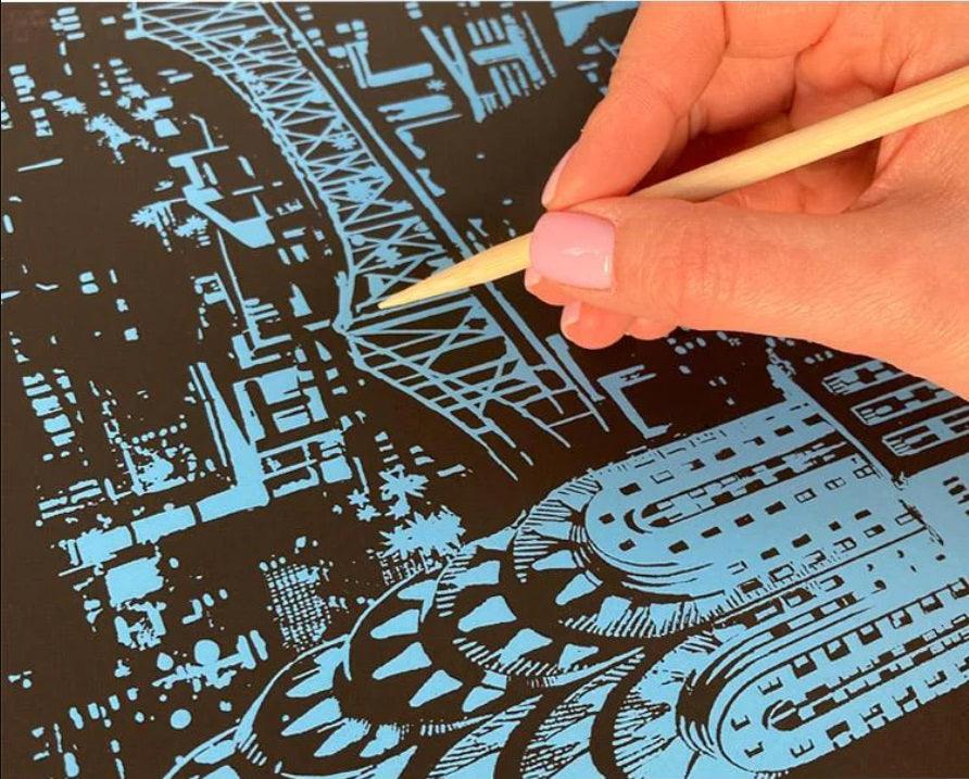Manualidades Pintura Scratch Malasia - ciudades, europa, florencia, italia, rascar, raspar, scratch, scratch art 