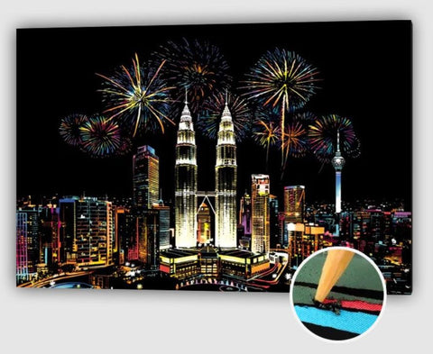 Manualidades Pintura Scratch Malasia - ciudades, europa, florencia, italia, rascar, raspar, scratch, scratch art 