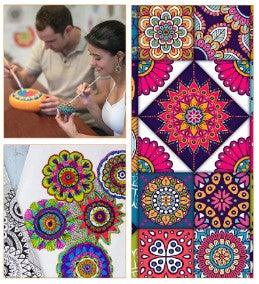 Manualidades Kit Profesional de Puntillismo para Mandalas - Colores, kit mandalas, Mandalas, Manualidades, Pintura, Plantillas, Puntillismo, Puntos, set mandalas, stencils 
