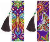 Pinturas con Diamantes Set de Marcadores de Páginas - animales, buho, cuero, diamantes, lectura, libro, marcador, pagina, pavo real 