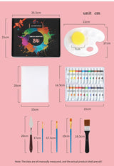 Manualidades Set de Pintura Acrílica 33 piezas (Incluye 24 colores) - Kit de Arte - acrilico, bastidor, caballete, crear, kit, Kit de Arte, lienzo, manualidades, Moderno, Pintura Acrílica, set de Pintura 
