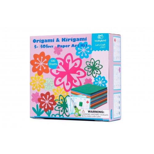 Manualidades Set de Origami y Kirigami Para Niños Incluye 500 Hojas - arte, creatividad, flores, infantil, kirigami, kit kirigami, kit origami, LT077, Manualidades, Niños, origami 
