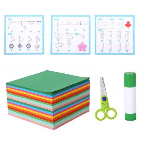 Manualidades Set de Origami y Kirigami Para Niños Incluye 500 Hojas - arte, creatividad, flores, infantil, kirigami, kit kirigami, kit origami, LT077, Manualidades, Niños, origami 